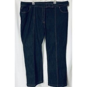 New Venezia Women's 26 Dark Wash Blue Stretch Trouser Jeans Wide Straight